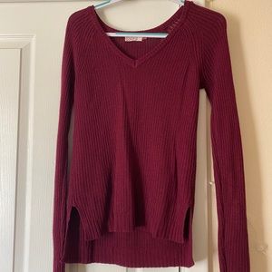 Maroon sweater v neck